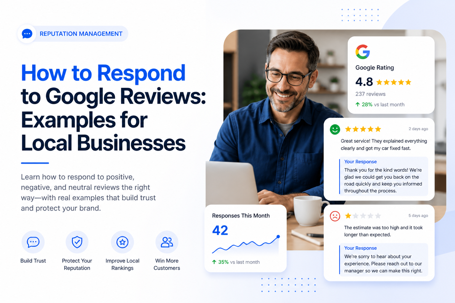 Google review response examples for local businesses